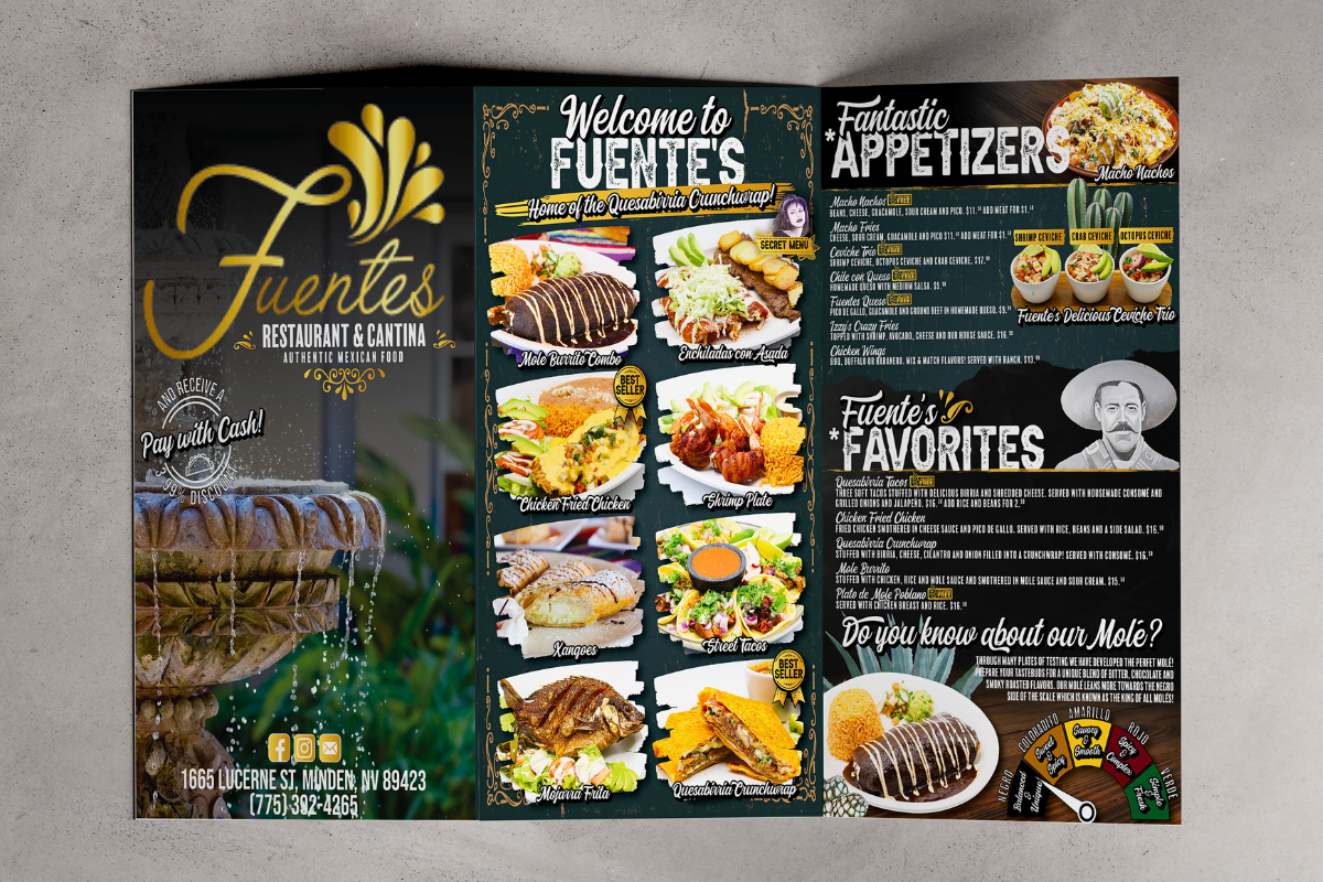 An example of a menu
